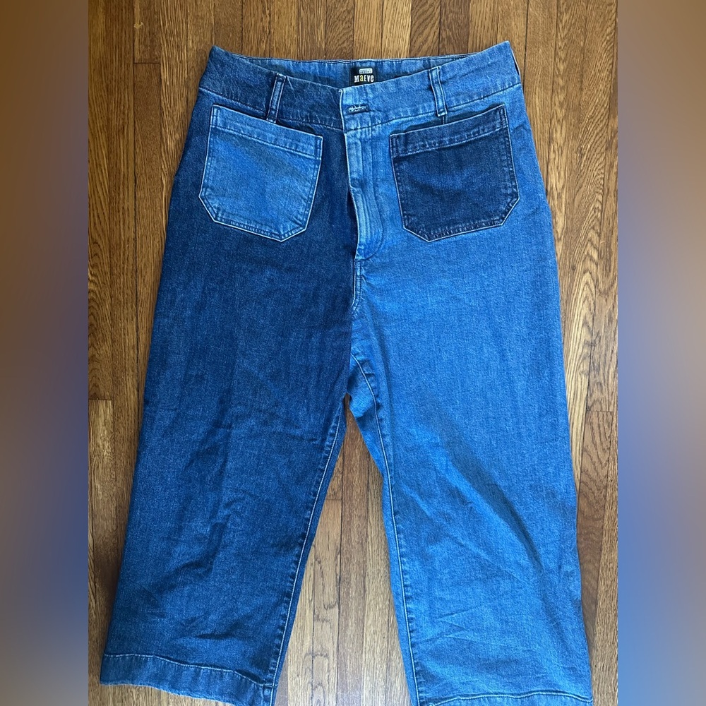 Maeve Two-Tone Blue Relaxed Jeans